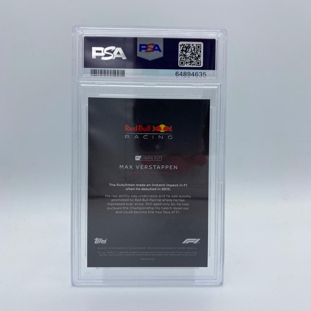 PSA 9 Graded 44/75 Max Verstappen Green Parallel Racing Card - Perfect for F1 Collectors, Sports Memorabilia Displays & Trading Card Investments
