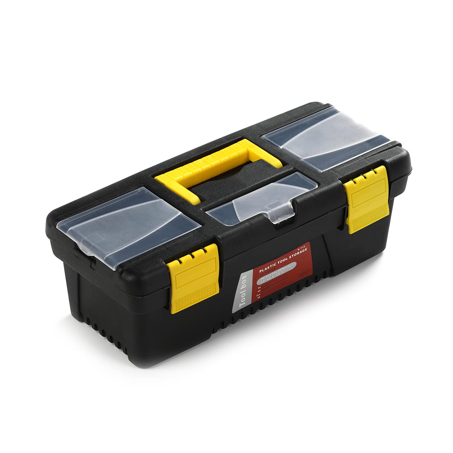 Utoolmart 12-Inch Heavy Duty Plastic Tool Box with Removable Tray - Portable Tool Organizer for Tools, Hardware, DIY Supplies, Toys & Art Storage (12
