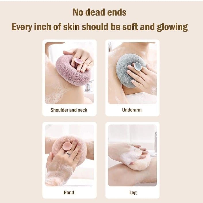 Premium Suction Cup Bath Sponge & Shower Loofah Scrubber - Exfoliating Body Scrub for Smooth Skin - Perfect for Bath, Shower, and Spa Relaxation