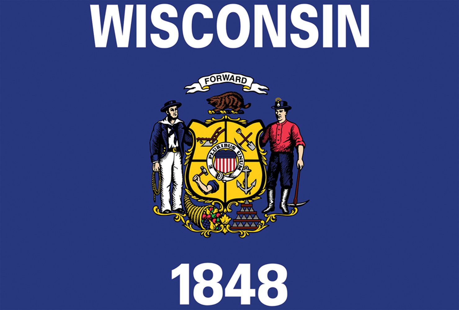 Toland Home Garden Wisconsin State Flag 12.5 x 18 Inch - Decorative USA Garden Flag for Outdoor & Indoor Decor - Perfect for Porch, Yard, and Patriotic Displays