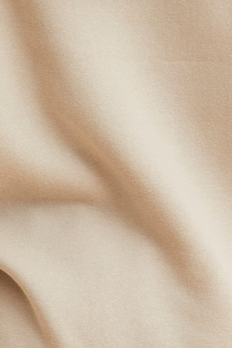 Cozy Beige Fleece Hoodie for Women & Men - Soft Long Sleeve Cotton Pullover for Winter - Perfect for Outdoor Activities, Casual Wear & Lounge Comfort