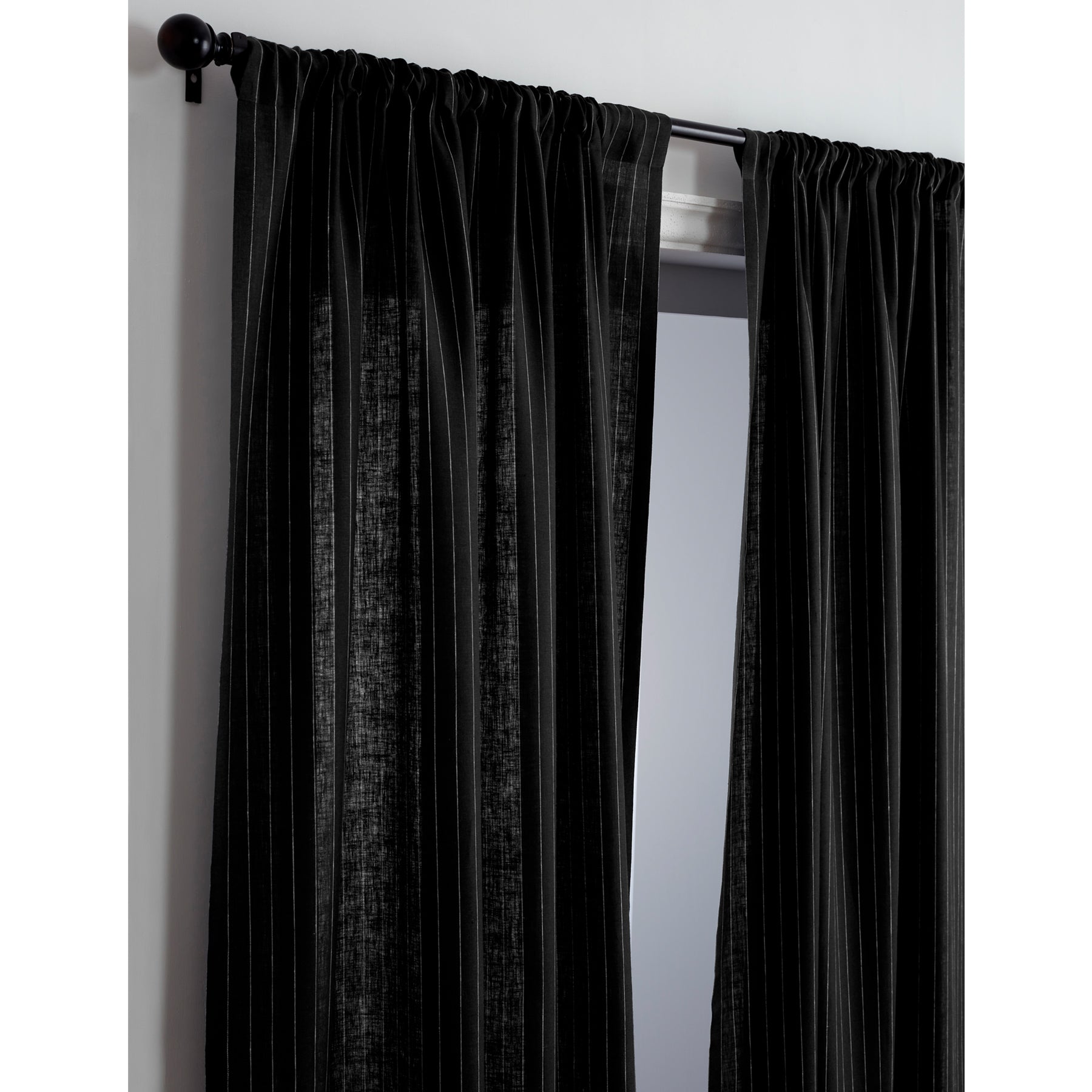 Stylish Pinstripe Curtains for Living Room & Bedroom - Blackout Window Treatments for Home Decor