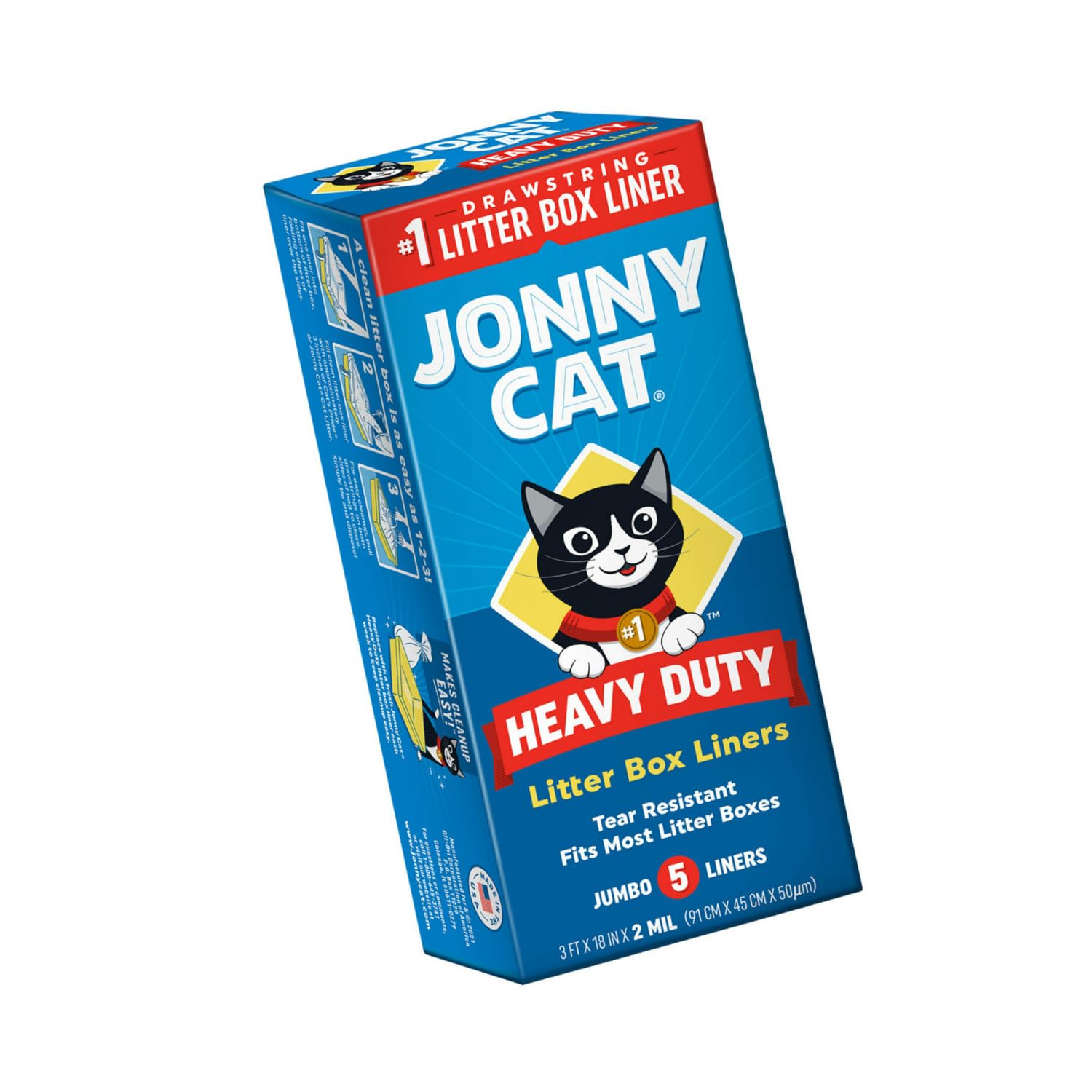 JONNY CAT Litter Box Liners - Extra Thick & Tear-Resistant Disposable Cat Litter Bags for Easy Cleanup (4-Pack) | Durable & Convenient for Odor Control & Mess-Free Litter Box Maintenance