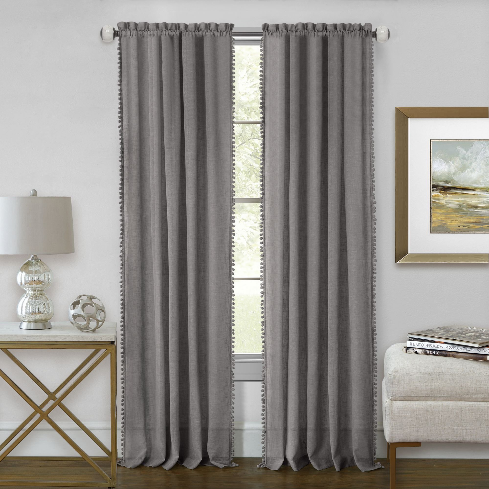 Achim Home Furnishings Wallace Rod Pocket Window Curtain Panel 52