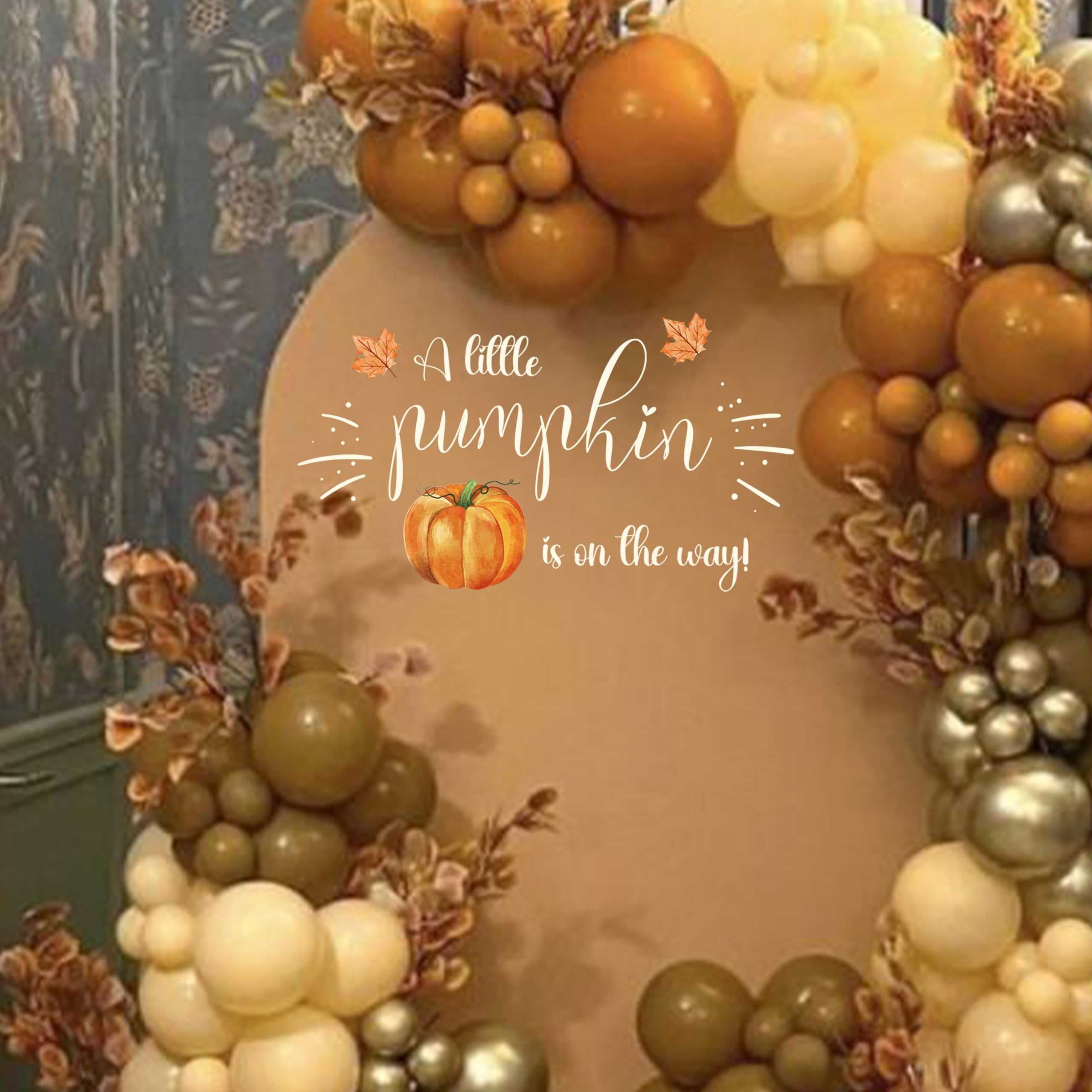 Orange 'A Little Pumpkin is On The Way' Baby Shower Decal Sign - Gender Neutral Nursery Wall Decor for Baby Shower Party, Gender Reveal & Newborn Celebration - Perfect for Fall, Halloween & Thanksgiving Decorations
