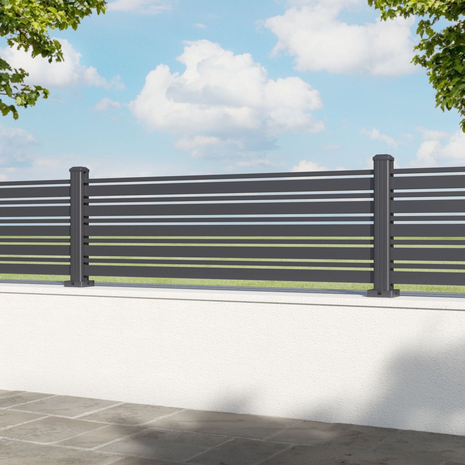 Albany Aluminum Fence Panel with Aluminum Posts - Durable Outdoor Privacy Fencing for Backyard, Garden, and Pool Safety