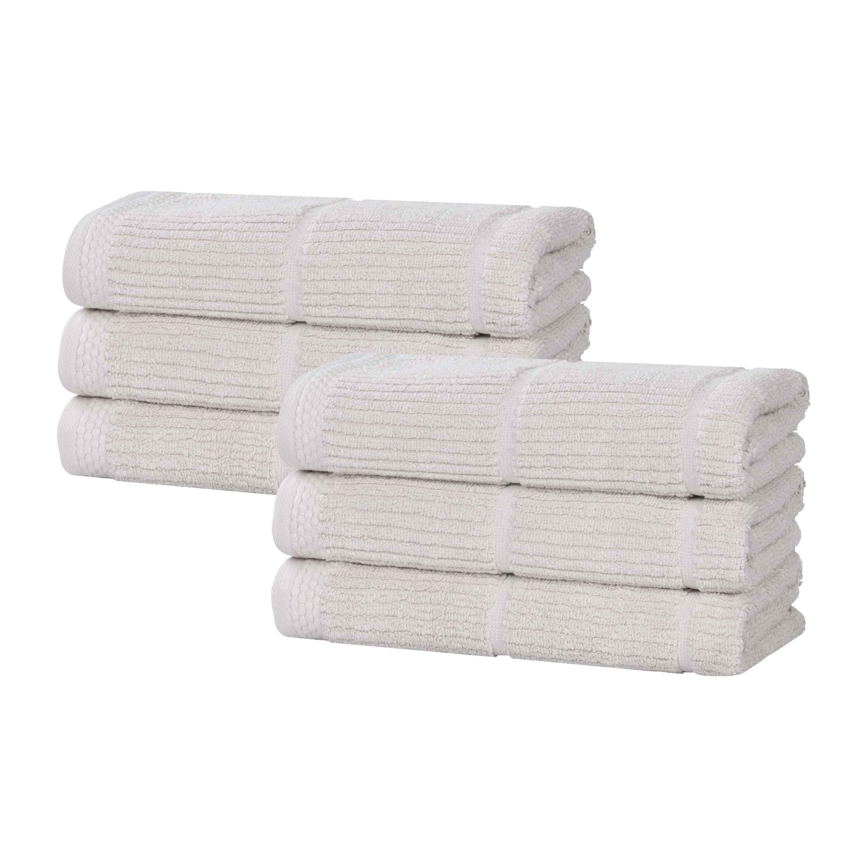 Milo Smart Twist Cotton Solid Hand Towels - Soft & Absorbent Bath & Kitchen Towels, Set of 6 - Perfect for Bathroom, Kitchen & Guest Use