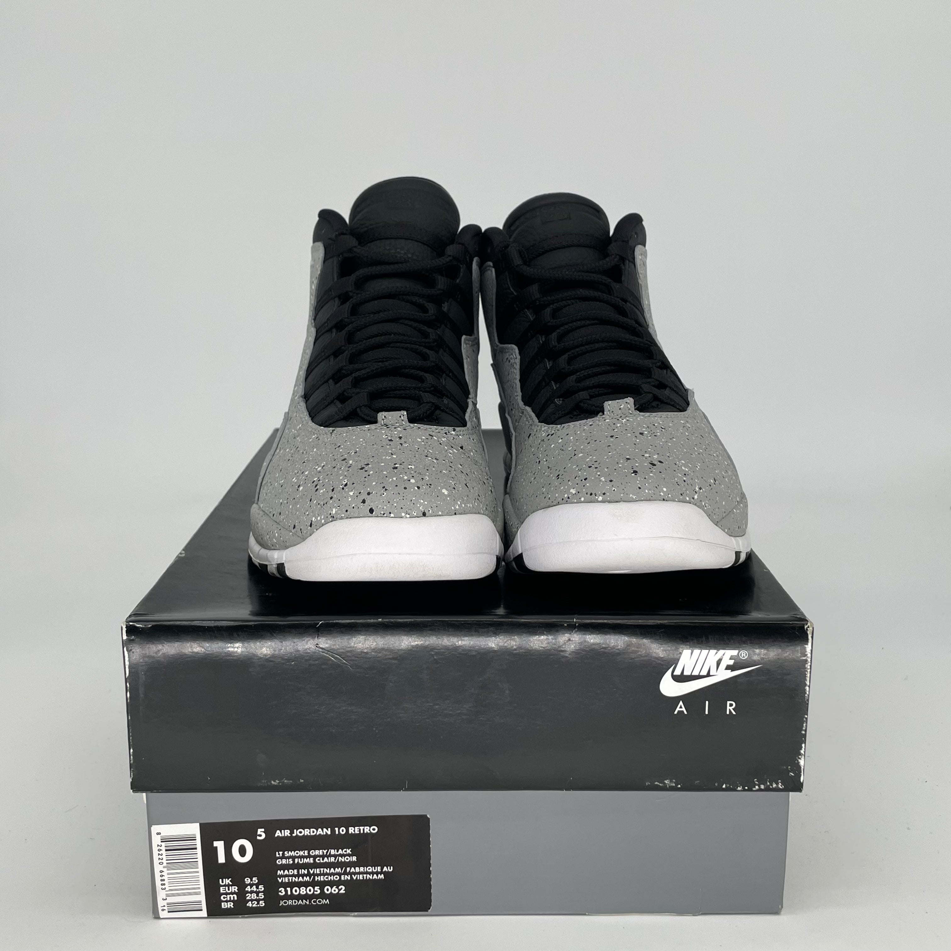 AIR JORDAN 10 Retro Light Smoke Grey Men's Basketball Shoes Size 10.5/12W (Style 310805-062) - Perfect for Streetwear, Sneaker Collection & Casual Wear
