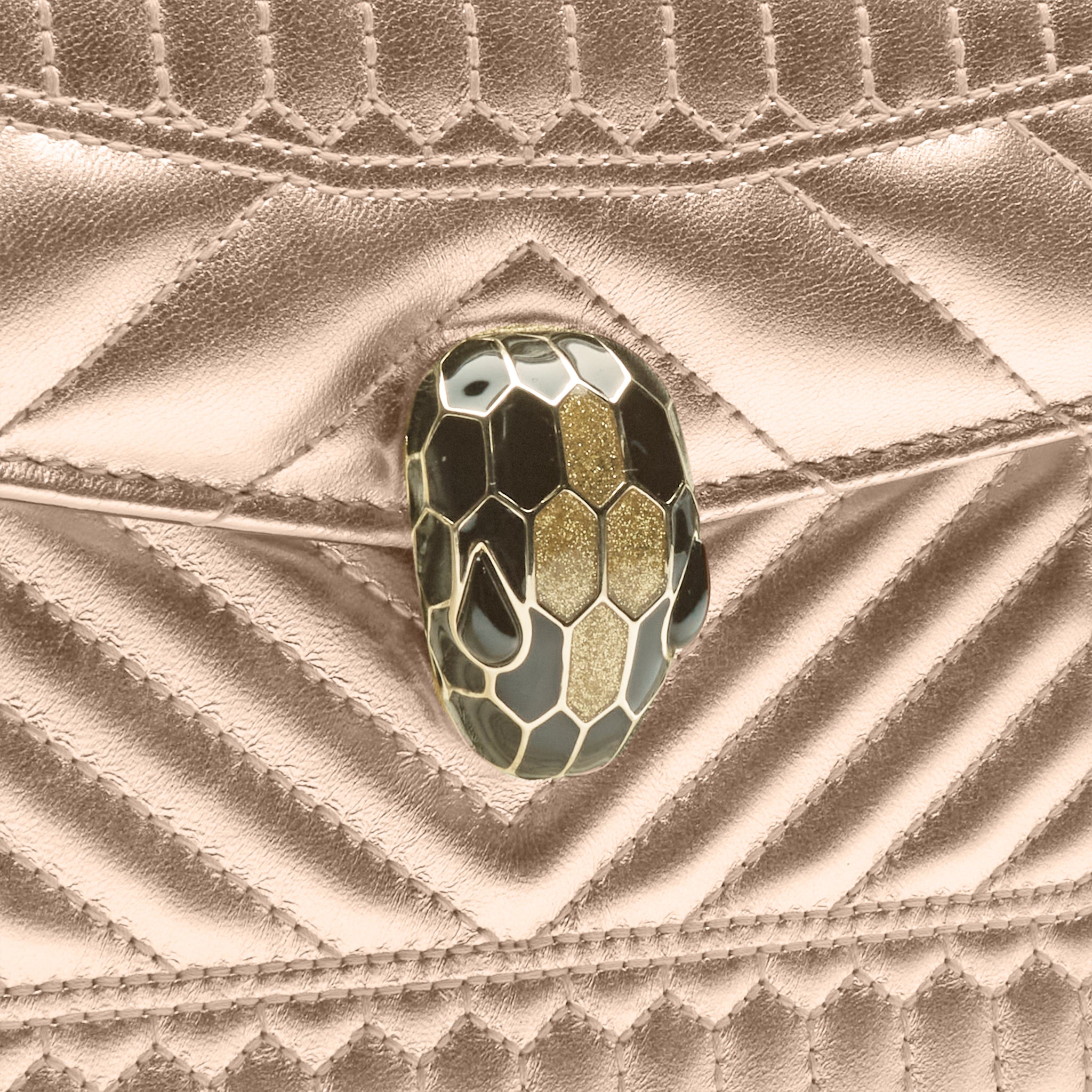 Bvlgari Serpenti Nappa Leather Shoulder Bag in Gold | Luxury Designer Handbag for Women | Perfect for Evening Parties & Special Occasions