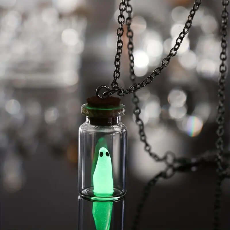 Adopt A Ghost Light Up Halloween Drop Earrings & Necklace Set | XC115 | Spooky Party Accessories for Women & Teens
