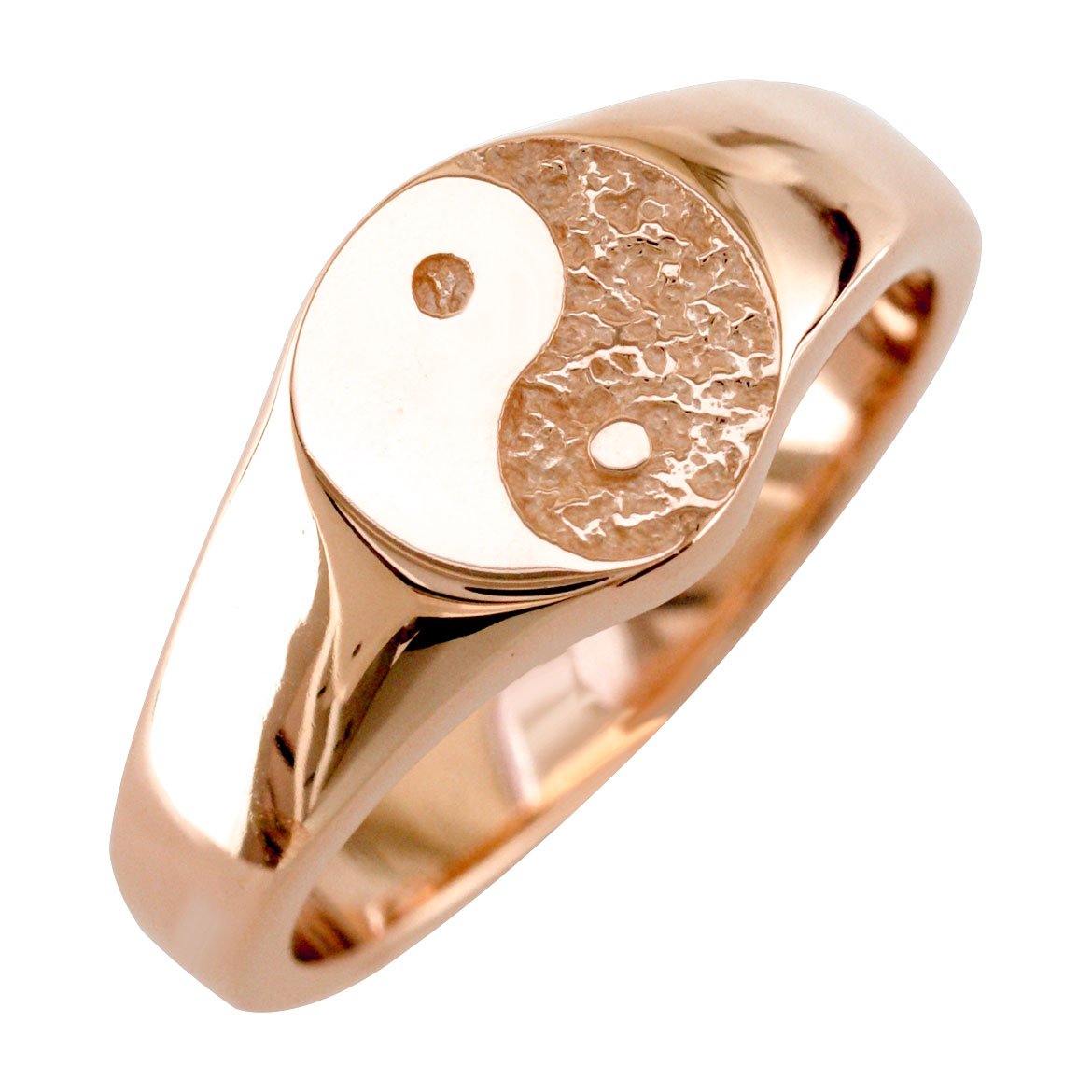 18K Pink & Rose Gold Yin Yang Ring for Women - Spiritual Harmony & Balance Jewelry - Perfect for Meditation, Yoga, and Mindful Gifts