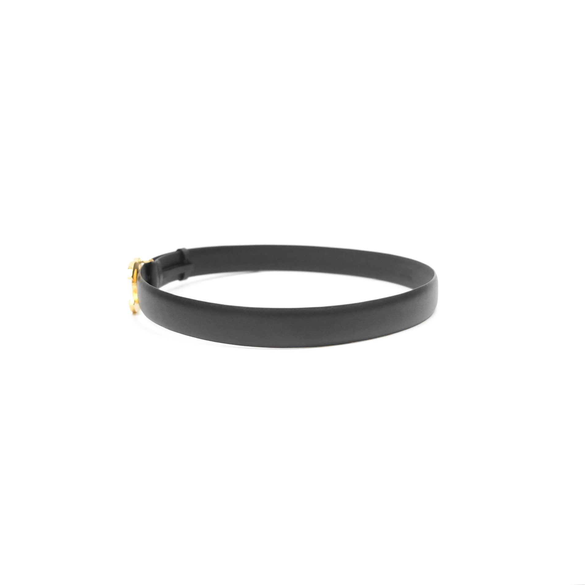 Chanel CC Logo Belt in Black Leather with Gold Hardware - Size 75 (24C Collection) | Luxury Fashion Accessory for Women's Outfits & Special Occasions