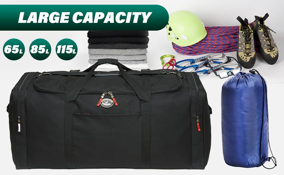 1800D Heavy Duty Soft Trunk with Adjustable Shoulder Straps - Durable Camping Luggage for Kids & Teens - Perfect for Sleepaway Camps, Travel & Storage