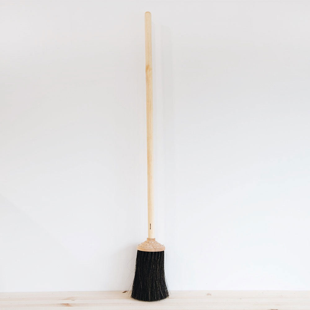 Premium Wooden Porch Broom - Heavy Duty Outdoor Broom for Patio, Deck & Sidewalk Cleaning - Natural Bristles & Durable Handle for Home & Garden Maintenance