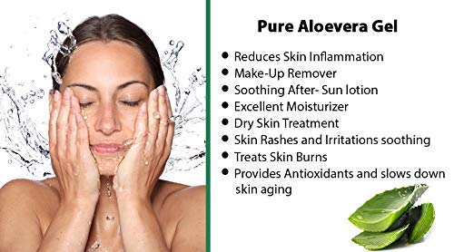 SYSPRO Pure Aloe Vera Gel for Skin & Hair Care - Whitening, Anti-Aging, Acne Treatment, Moisturizer for Women & Men - Brightening Face Solution with Turmeric & Sandalwood (200g) - Perfect for Daily Skincare Routine, Sunburn Relief & Hair Hydration