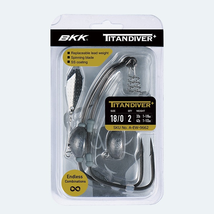 BKK Titan Diver Plus Worm Hook - Premium Fishing Hooks for Bass, Trout & Saltwater - Sharp Corrosion-Resistant Hooks for Freshwater & Saltwater Fishing - Ideal for Worm Lures, Soft Baits & Live Bait Fishing