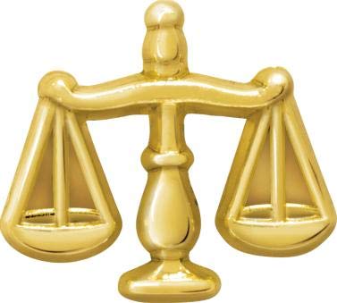 Gold Justice Scales Chenille Award Pin - Perfect for Law Graduation, Legal Ceremonies & Courtroom Recognition