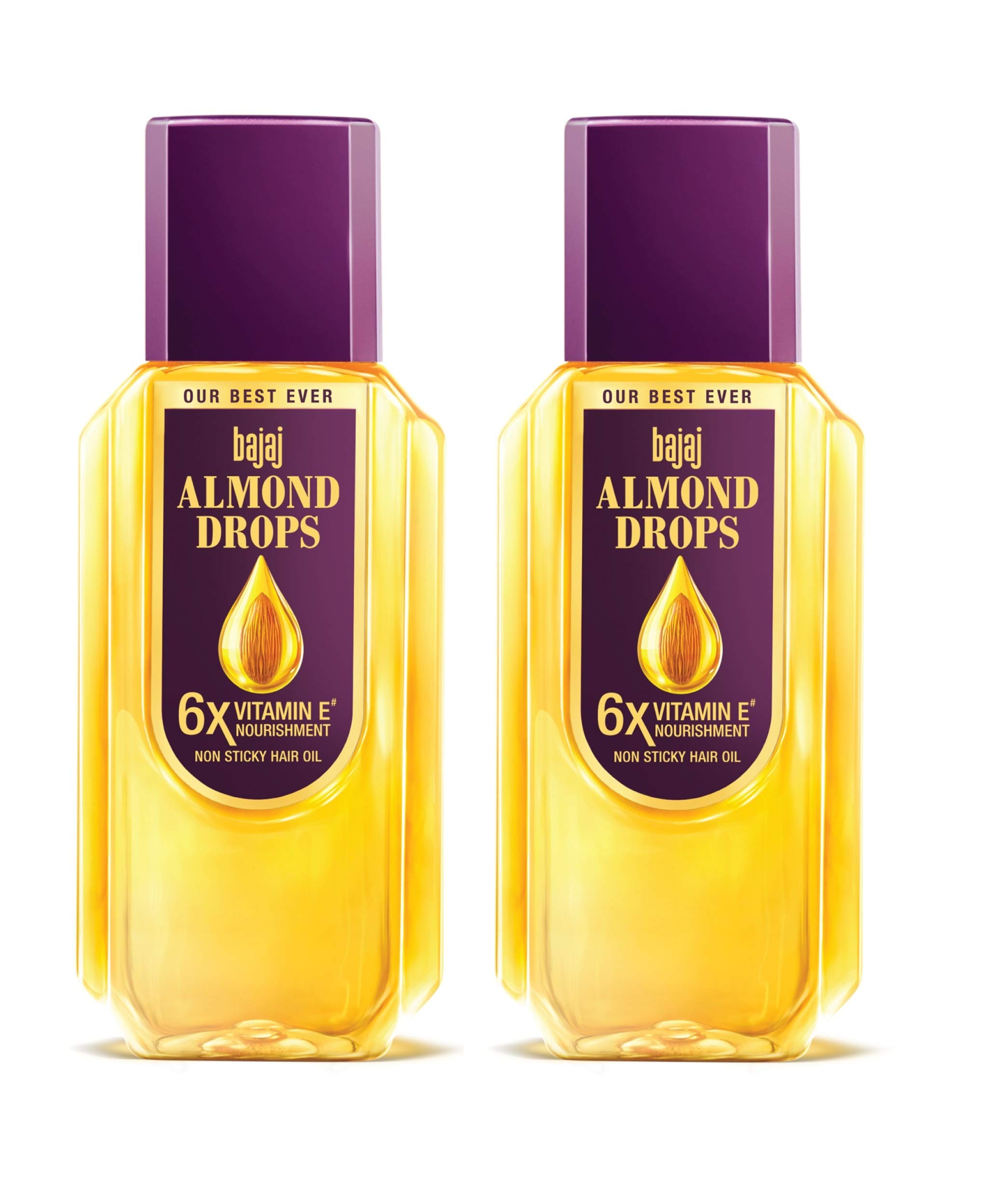 Bajaj Almond Drops Hair Oil - 300ml (Pack of 2) | Natural Hair Growth Treatment for Dry & Damaged Hair | Perfect for Daily Scalp Massage & Hair Nourishment