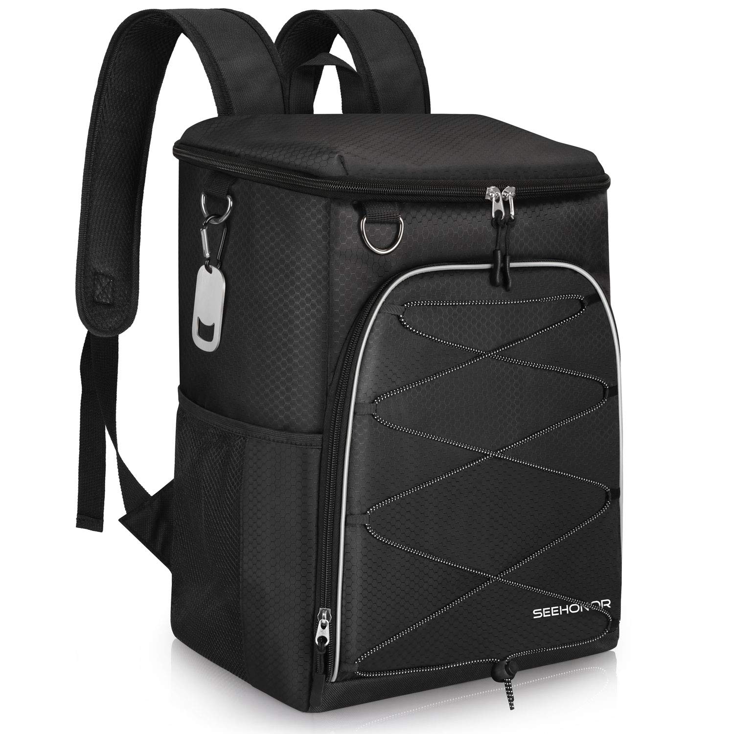 SEEHONOR Insulated Cooler Backpack - Leakproof & Lightweight Soft Cooler Bag for Lunch, Picnic, Fishing, Hiking, Camping, Beach (Holds 25 Cans) - Perfect for Outdoor Adventures & Daily Commutes