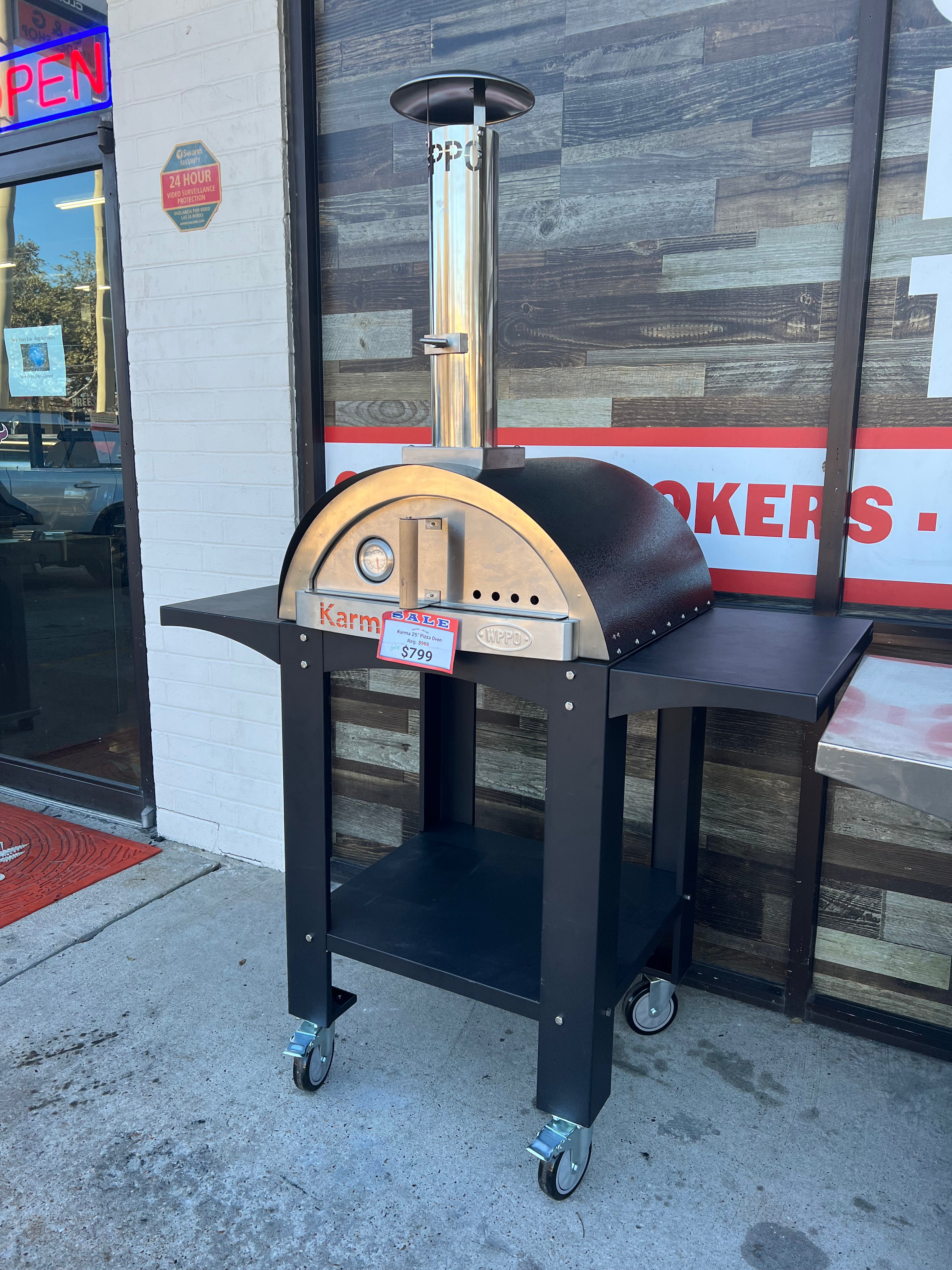 WPPO Karma 25 Outdoor Pizza Oven - Stainless Steel Portable Wood Fired Pizza Maker for Backyard, Camping & Patio Parties