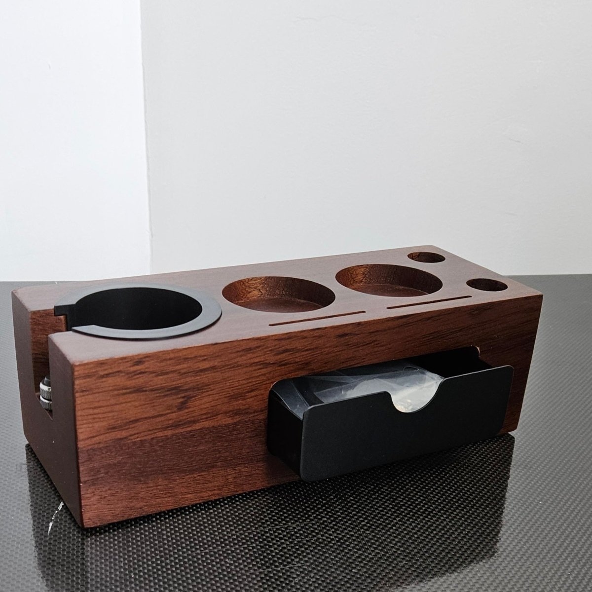 Premium Wooden Espresso Tamping Stand - Barista-Grade Coffee Accessory for Home & Professional Use - Perfect for Espresso Machines, Coffee Shops & Gifts