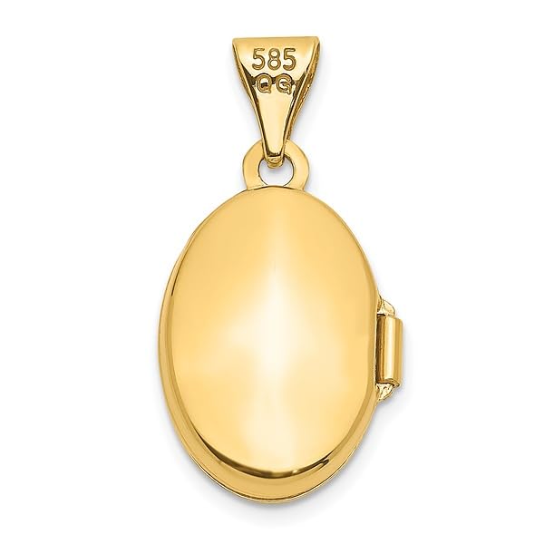 14K Solid Yellow Gold Oval Personalized Photo Locket Necklace - Custom Engraved Picture Pendant Charm for Women - Perfect Gift for Anniversary, Birthday & Valentine's Day