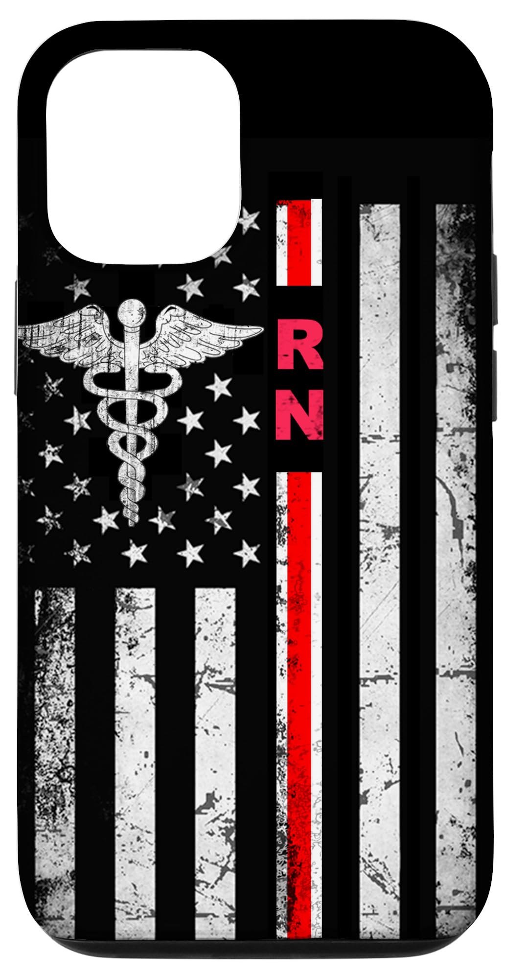 Vintage American Flag iPhone 12/12 Pro Case for Nurses - RN Squad Protective Cover for Nursing School Students & Medical Professionals | Perfect for Hospital Shifts, Clinical Rotations & Healthcare Work