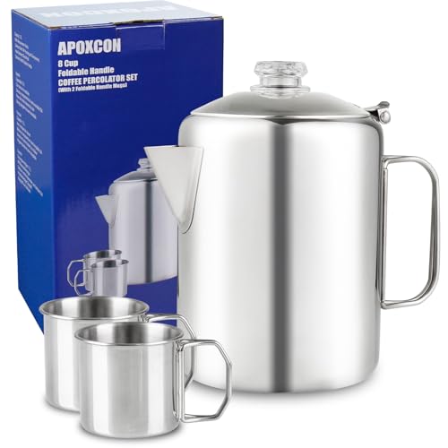 Stainless Steel-8 Cup-2 Mugs