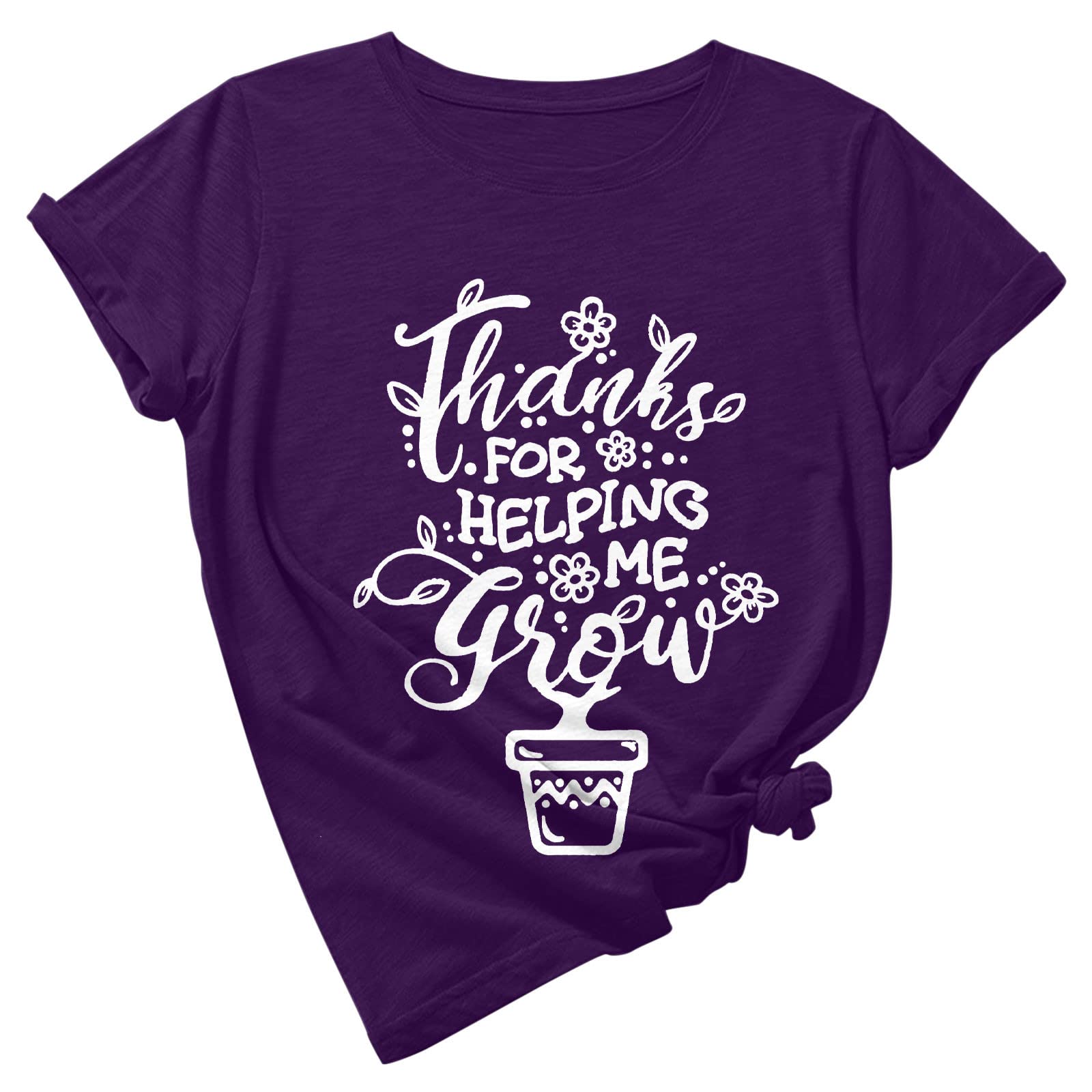 Trendy Women's Teacher Appreciation T-Shirt - Short Sleeve Round Neck Inspirational Blouse with Letter Print | Perfect for Teacher's Day Gifts, Classroom Wear & Casual Outfits