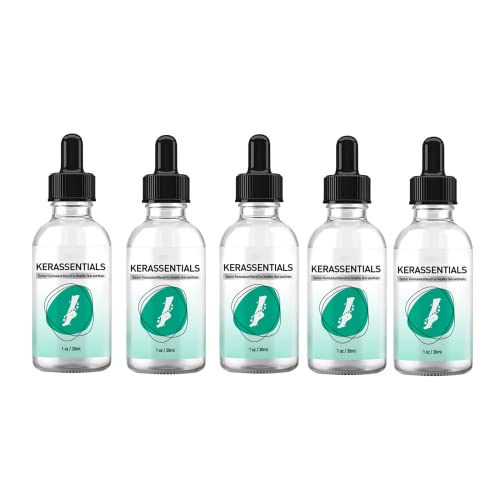 Kerassentials Toenail Fungus Treatment Oil - Healthy Skin & Nail Care Solution (5-Piece Set) for Athlete's Foot, Yellow Nails & Fungal Infections - Perfect for Daily Foot Care Routine