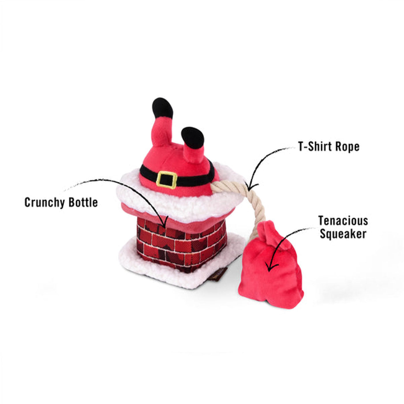 P.L.A.Y. Merry Woofmas Clumsy Santa Dog Toy - Christmas Pet Gift for Small & Medium Dogs - Fun Holiday Chew Toy for Puppies - Perfect for Indoor Play & Christmas Stocking Stuffers
