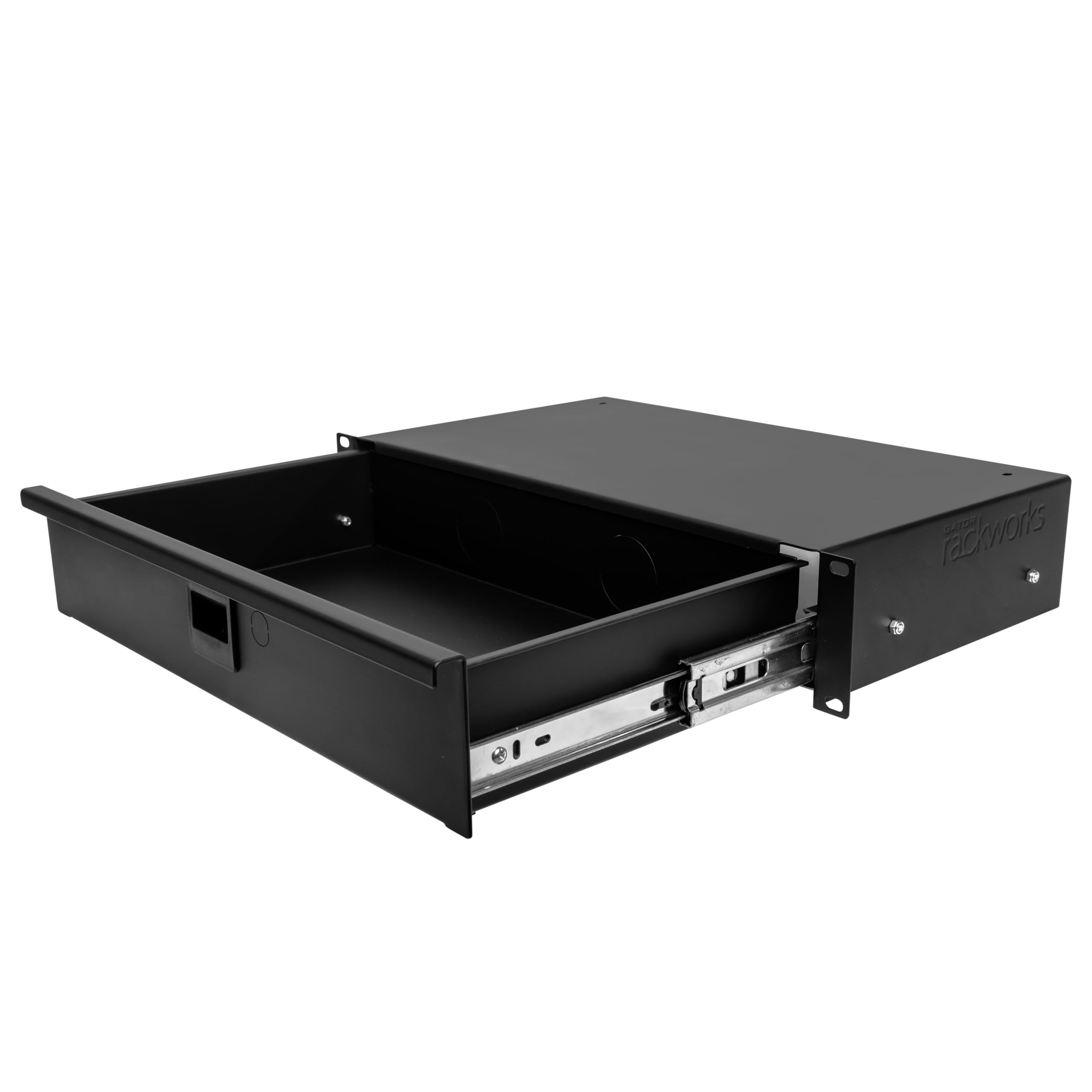 Gator GRW-DRWSH2 2U Shallow Rack Drawer - Perfect for Studio Equipment & Audio Gear Organization | Compact Storage Solution for Mixers, Interfaces & DJ Gear