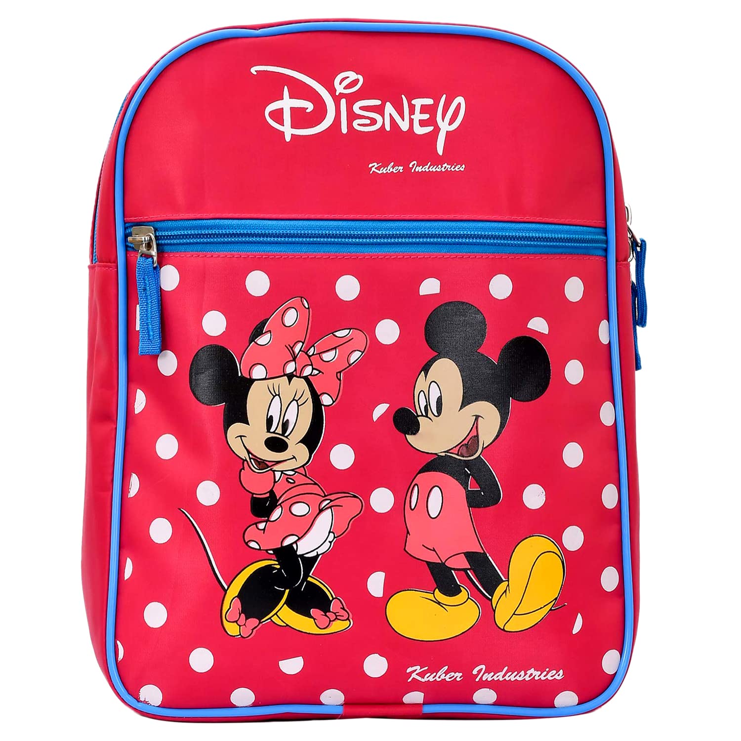 Kuber Industries Mickey & Minnie Mouse Print Kids Backpack for School, Travel & Outdoor Activities - Lightweight Durable Bookbag for Boys & Girls (Pink) - Perfect for Preschool, Daycare, Camping & Family Picnics