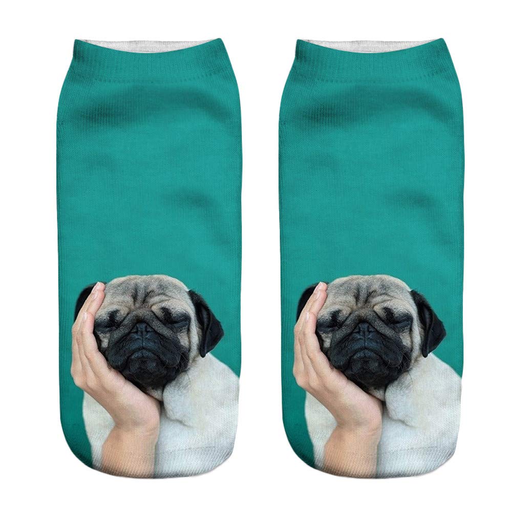 NREALY 3D Dog Print Casual Socks - Unisex Short Ankle Socks for Women & Men - Cute Pet Lover Socks - Perfect for Daily Wear, Gifts, and Dog Theme Parties