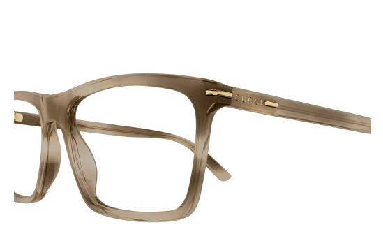 Gucci GG1445O 003 Havana Clear Rectangular Men's Eyeglasses - Classic Designer Optical Frames for Men, UV Protection, Lightweight & Durable - Perfect for Work, Driving & Everyday Wear