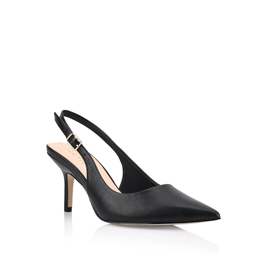 Shayley Women's Black Slingback Stiletto Heels - Elegant High Heel Pumps for Party, Wedding & Evening Wear
