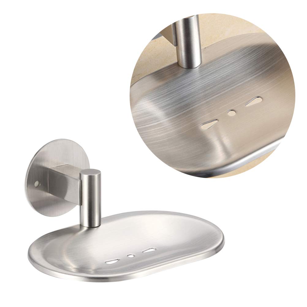 Stainless Steel 304 Soap Holder Wall Mount - Rustproof Soap Dish Organizer for Bathroom, Kitchen, Shower - Perfect for Liquid Soap, Bar Soap Storage & Organization