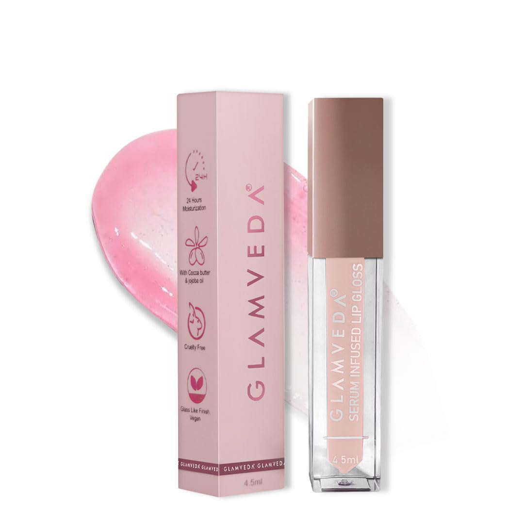 Glamveda High Shine Serum Infused Lip Gloss - pH Reactive Color Changing Lip Balm for Soft, Dewy Lips (Hookup #109) | Natural Pink Shade Based on Skin's pH Level | 4.5ml | Perfect for Date Night, Parties & Everyday Wear