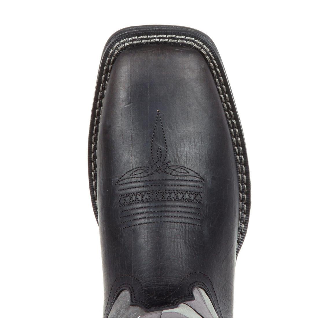 Rebel Faded Black Flag Western Boots for Men - Distressed Leather Cowboy Boots with Vintage Style | Perfect for Rodeo, Country Music Festivals & Western Fashion