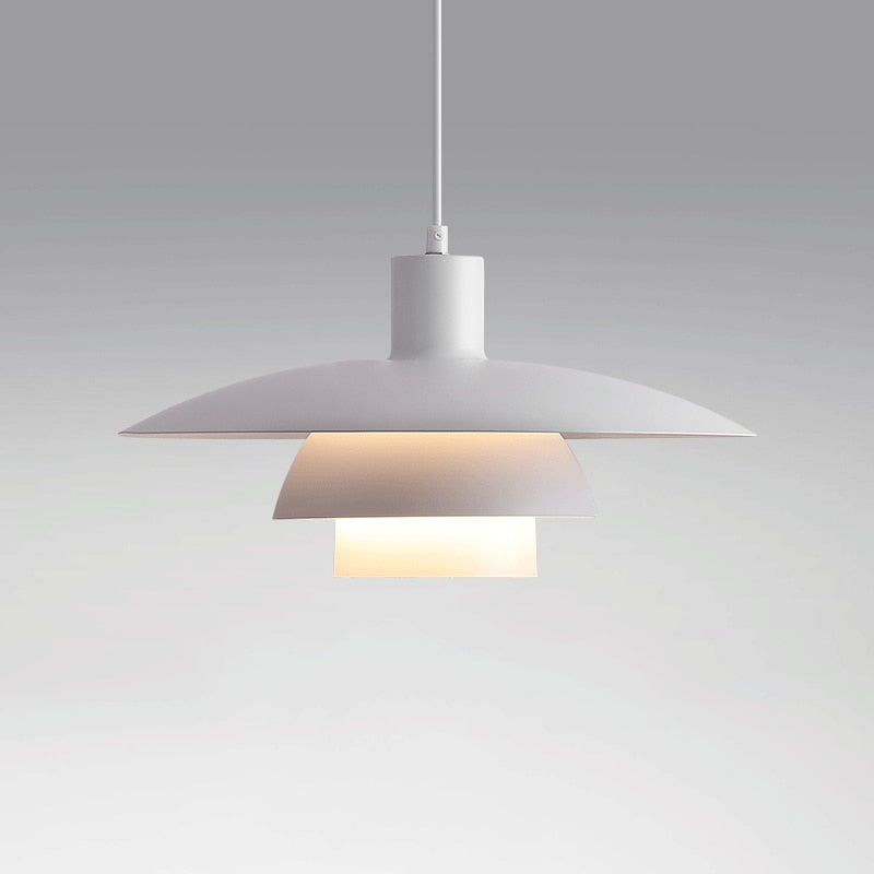 PH Minimalist White Pendant Lamp - Modern Scandinavian Hanging Light Fixture for Dining Room, Kitchen Island & Bedroom Decor