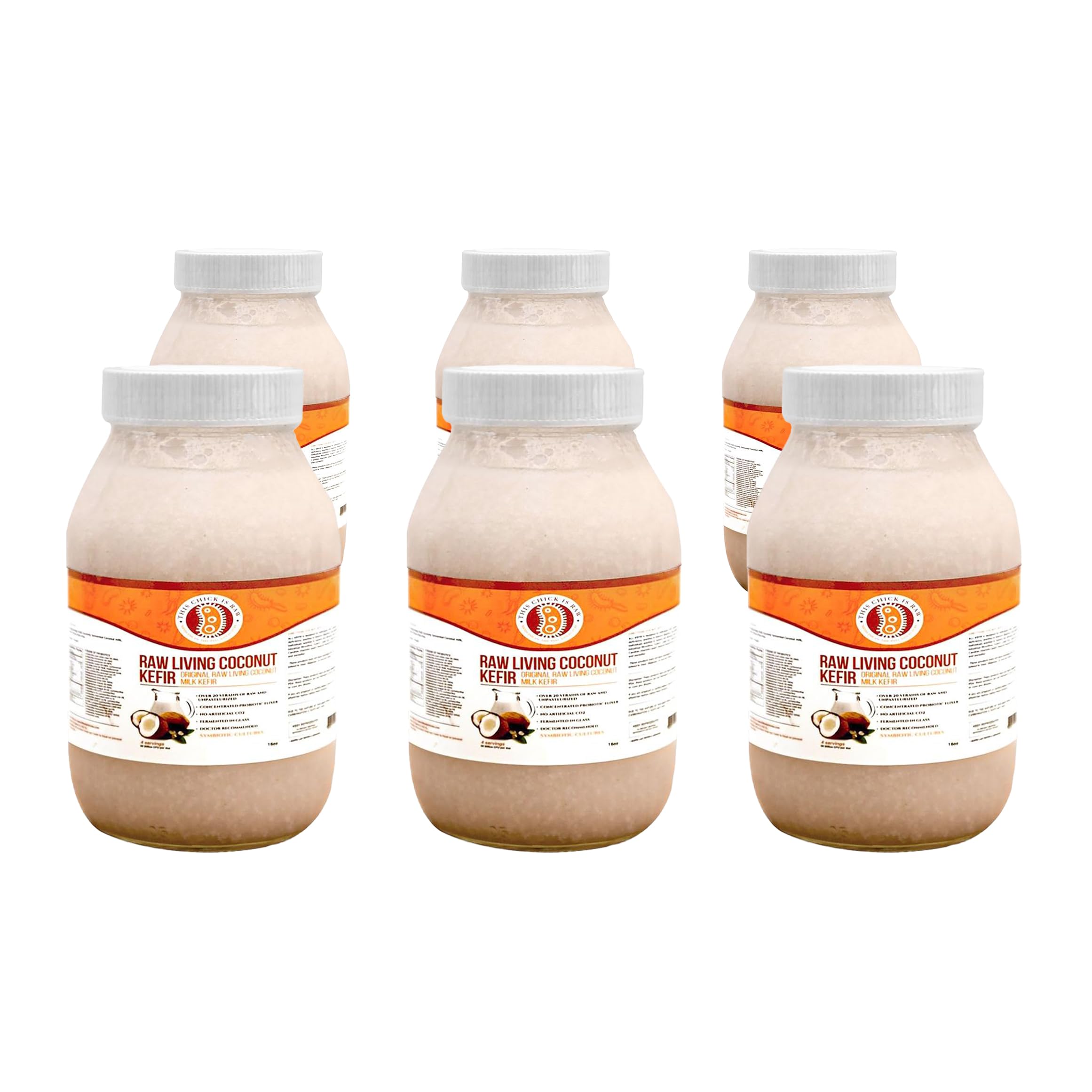 Organic Vegan Low-Sugar Coconut Milk Kefir Probiotic Drink - Raw Living Fermented Beverage for Gut Health & Digestion Support - Gallon Size - Perfect for Smoothies, Breakfast Bowls & Healthy Gut Routine