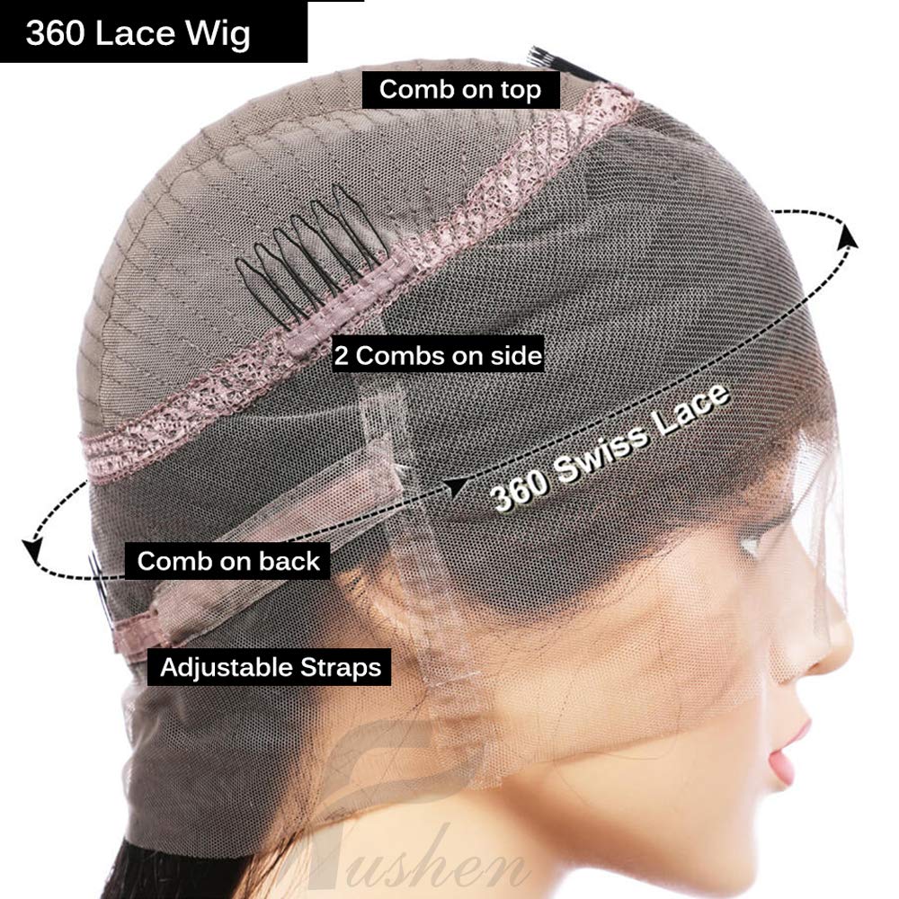 360 Lace Wigs for Women - 180% Density Virgin Brazilian Hair Short Bob Wig - 8A Grade Full Lace Front Human Hair Wig (18 Inch) - Perfect for Daily Wear, Parties & Cosplay