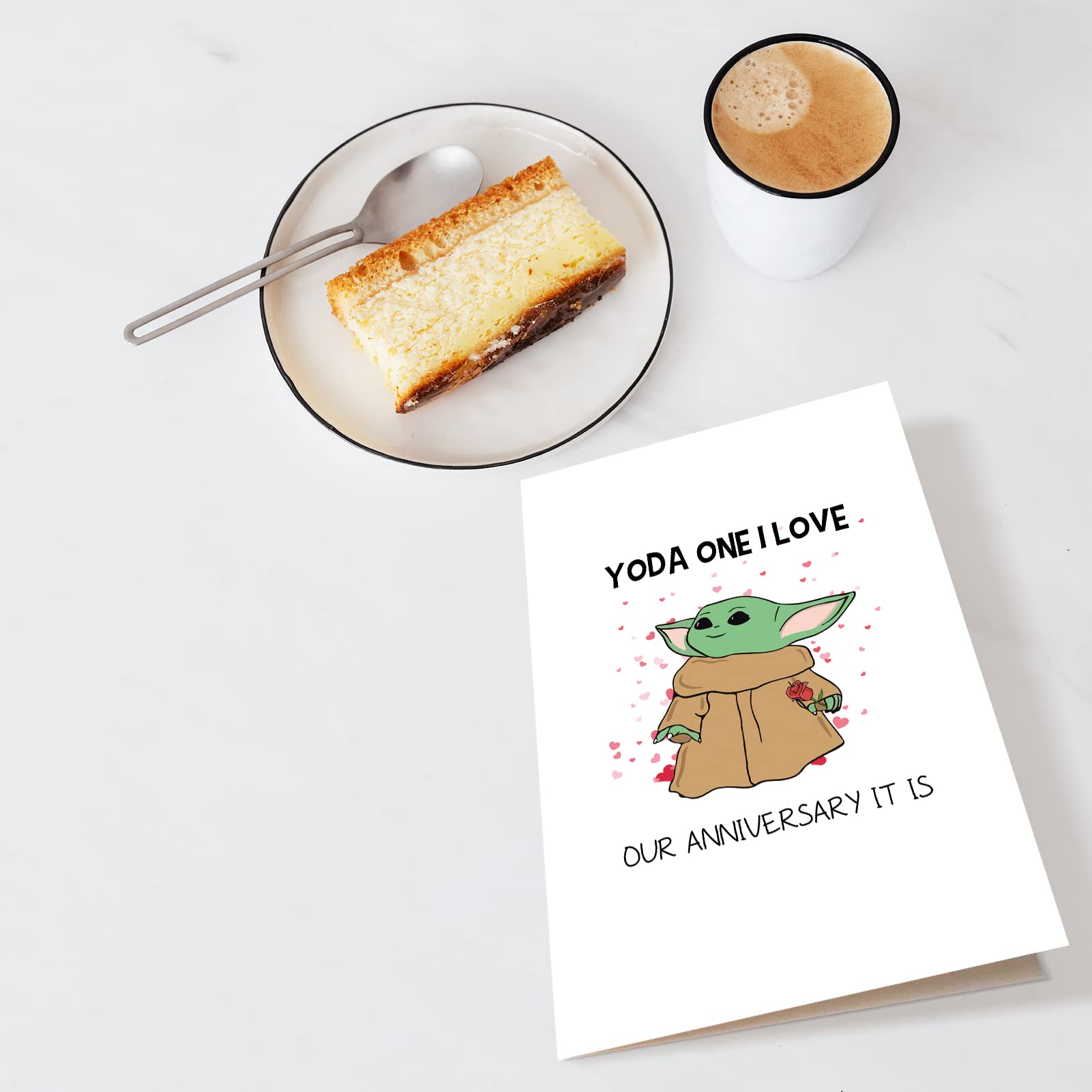 Baby Yoda Anniversary Card - Star Wars The Mandalorian Inspired Wedding Card for Couples | Perfect for Husband, Wife & Star Wars Fans | Use for Anniversaries, Valentine's Day & Romantic Occasions
