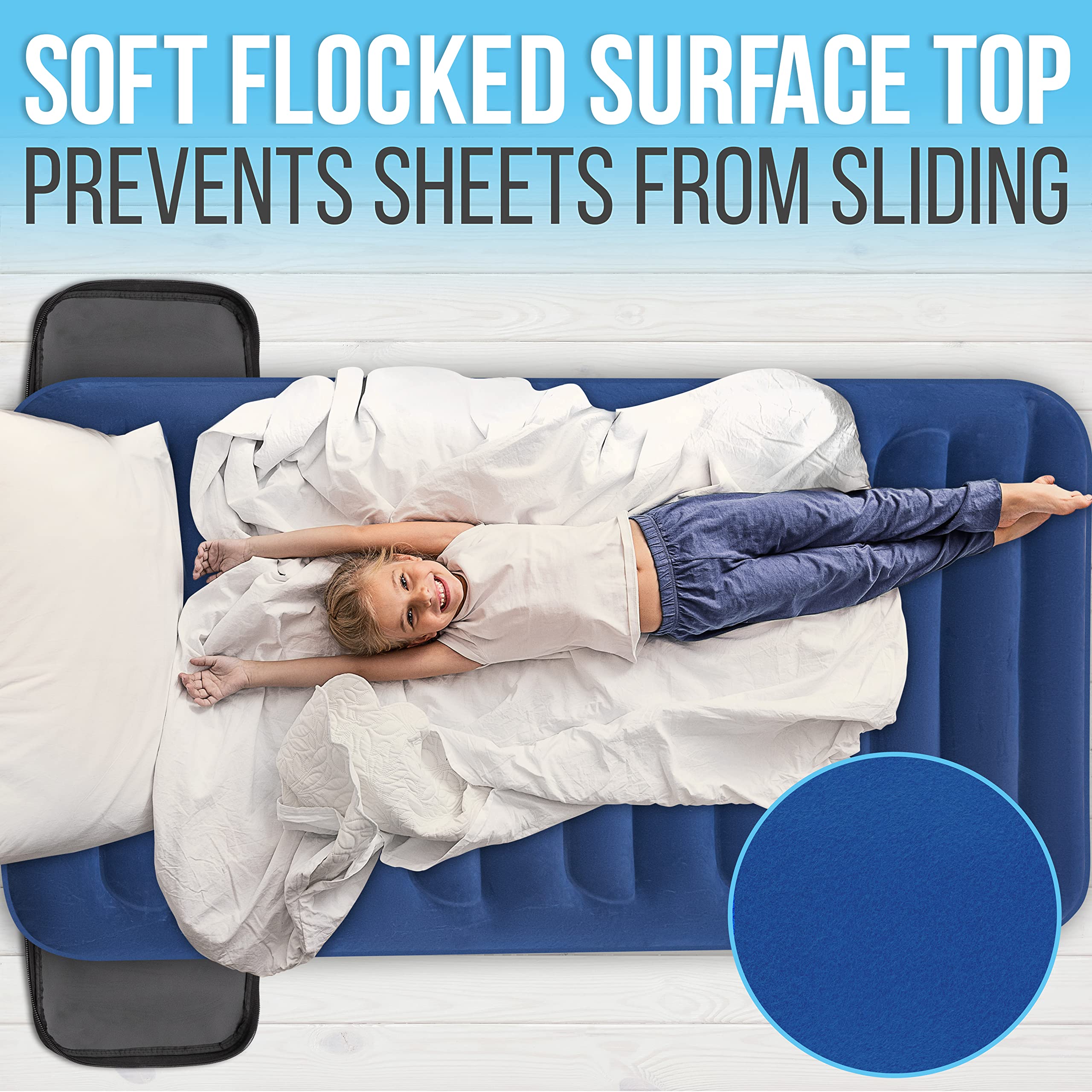SereneLife EZ Bed Air Mattress with Frame & Rolling Case - Self-Inflating Twin Airbed with Built-in Pump - Perfect for Travel, Camping & Guest Hosting