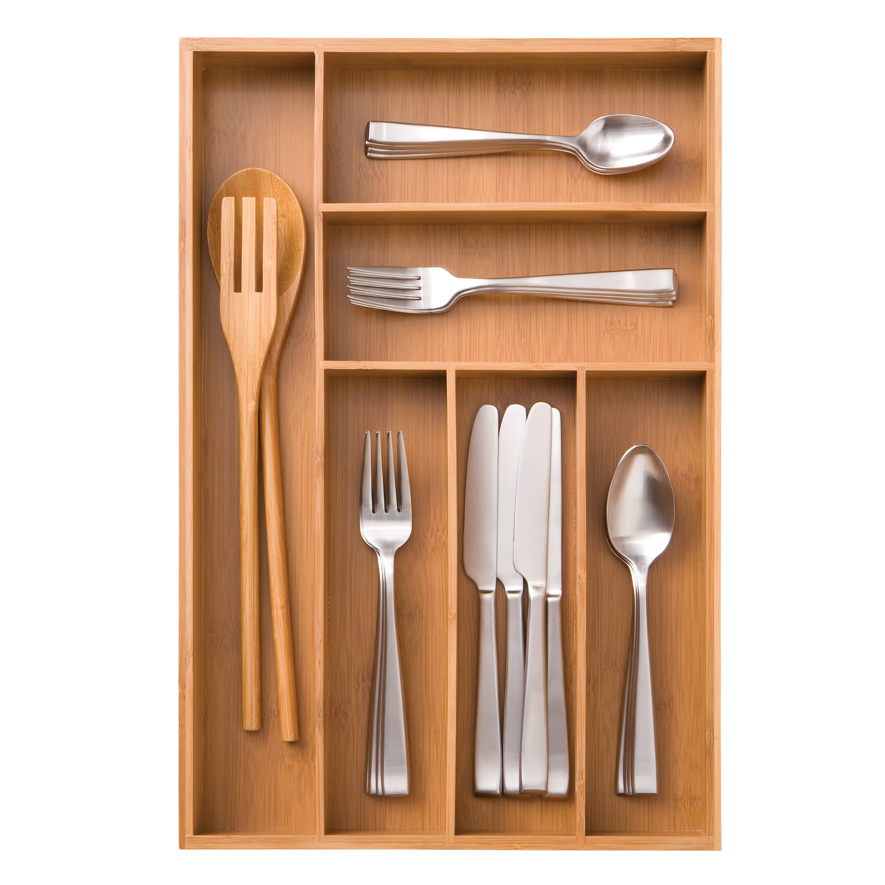 Bamboo Drawer Organizer Tray - Expandable Storage Solution for Kitchen, Office & Bathroom Organization - Perfect for Utensils, Makeup & Jewelry