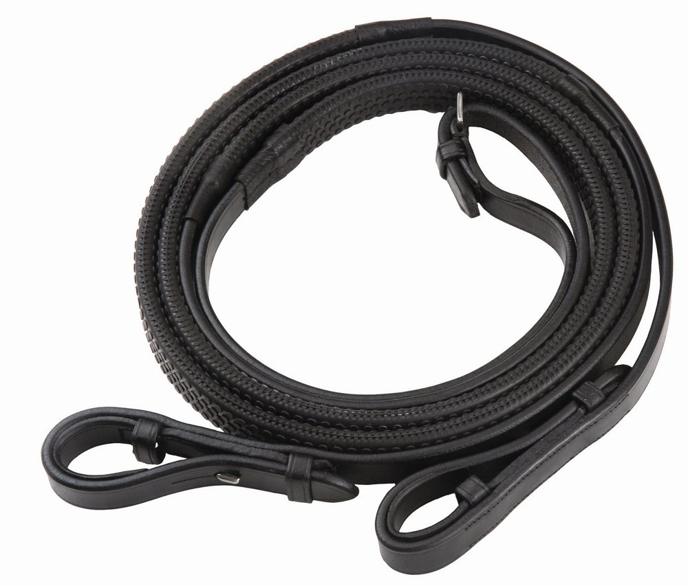 Henri de Rivel Pro Rubber Reins for Horses - Oakbark Color - Durable Equestrian Training Equipment for Riding & Dressage