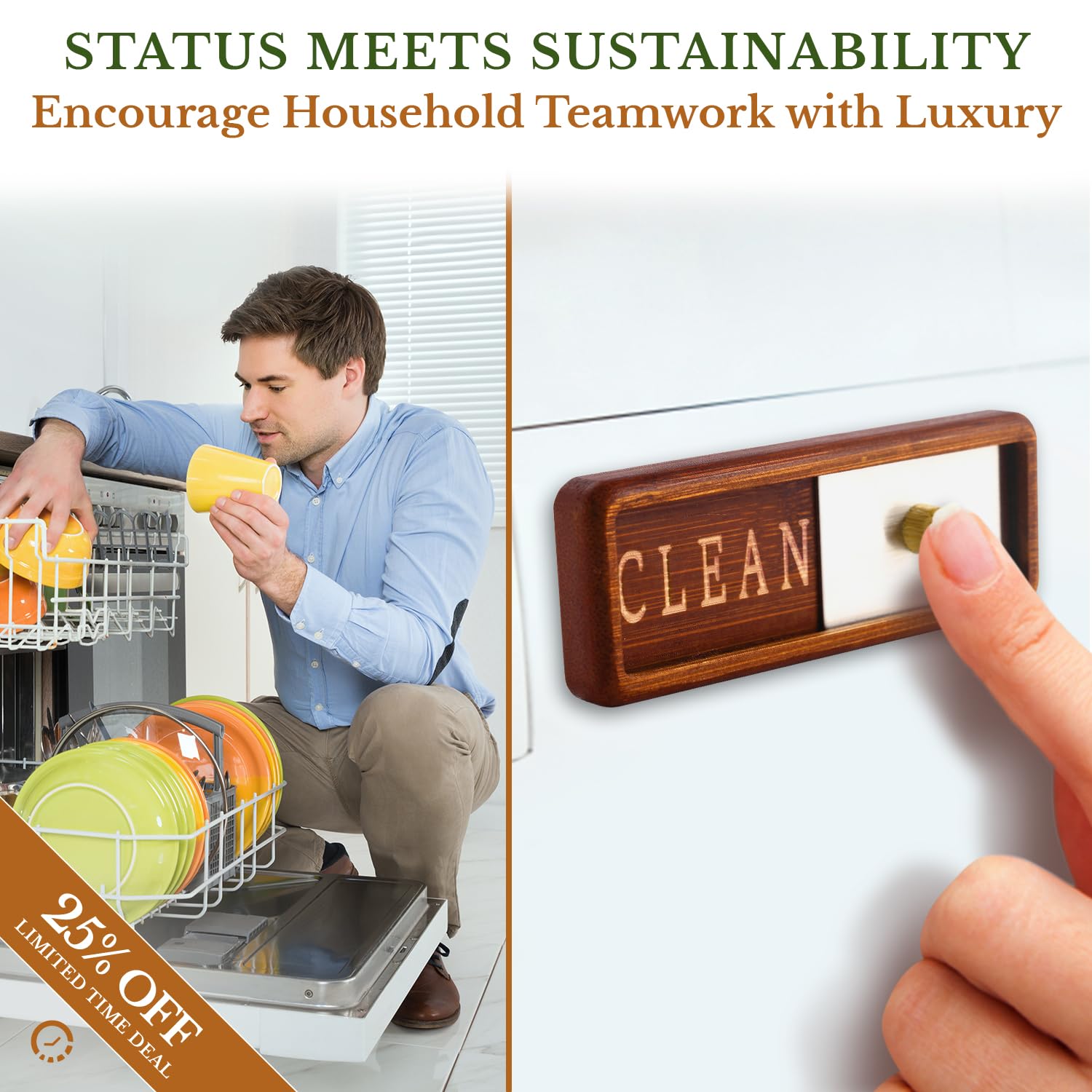 TEYGA Dishwasher Magnet Sign - Clean/Dirty Indicator for Kitchen, Dishwasher Status Marker for Home & Office Use