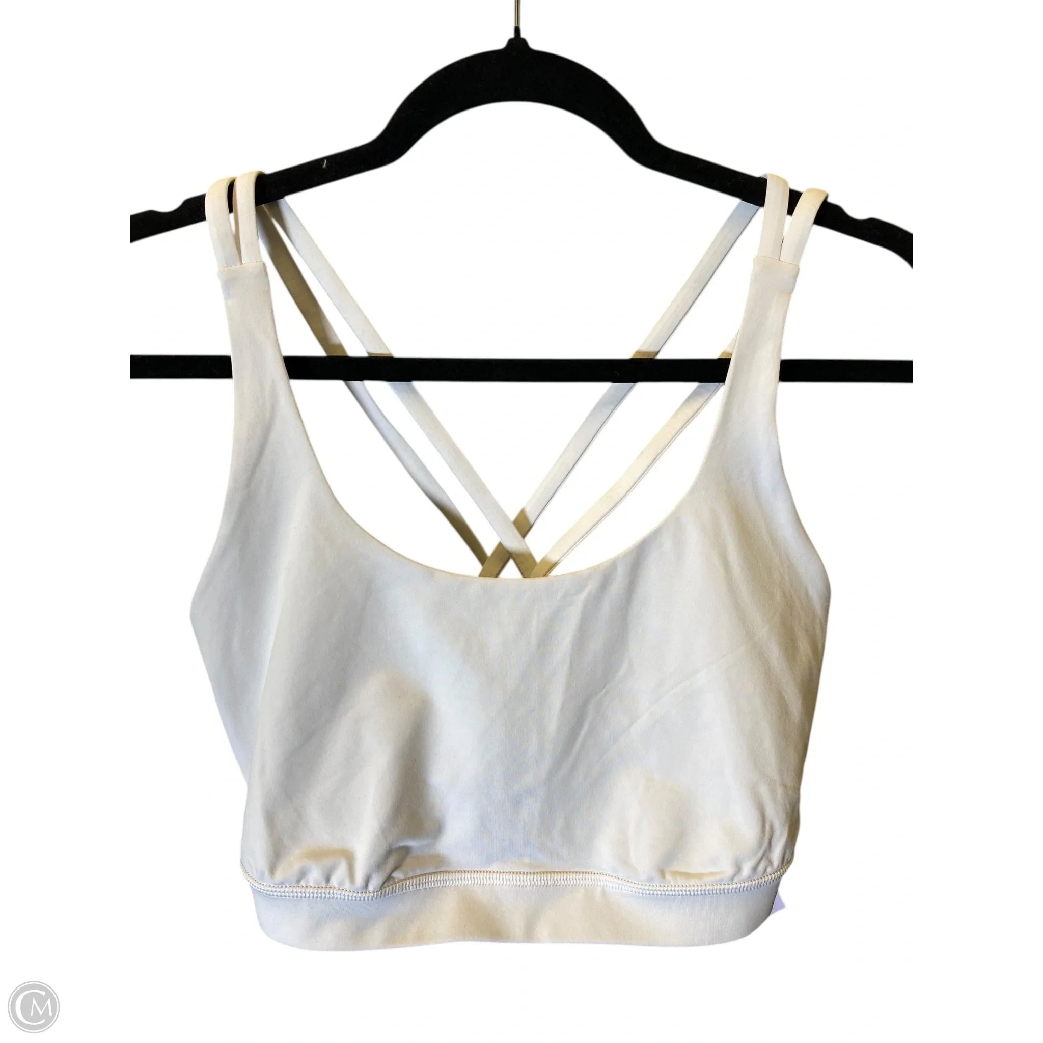 Lululemon Women's Medium White Athletic Sports Bra - Perfect for Yoga, Running & Gym Workouts