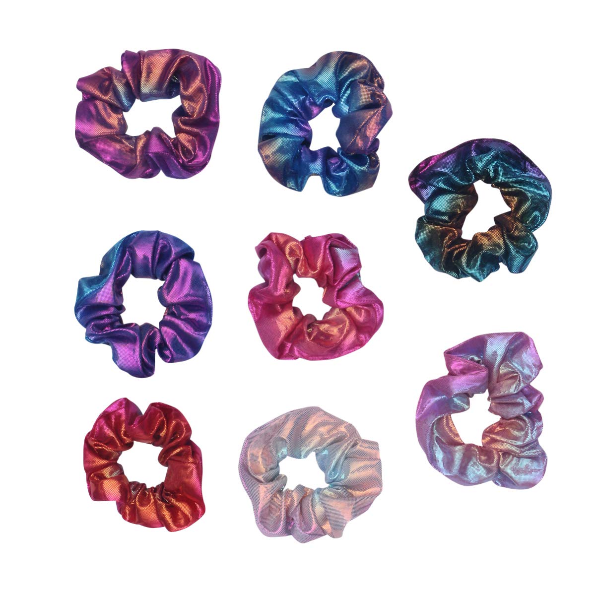 8-Piece Satin Hair Ties Set for Women - Soft Scrunchies, Seamless Elastic Hair Bands, Sparkly Sequins Ponytail Holders & Cow Print Headband - Gentle Hair Accessories for Daily Use, Workouts, and Special Occasions