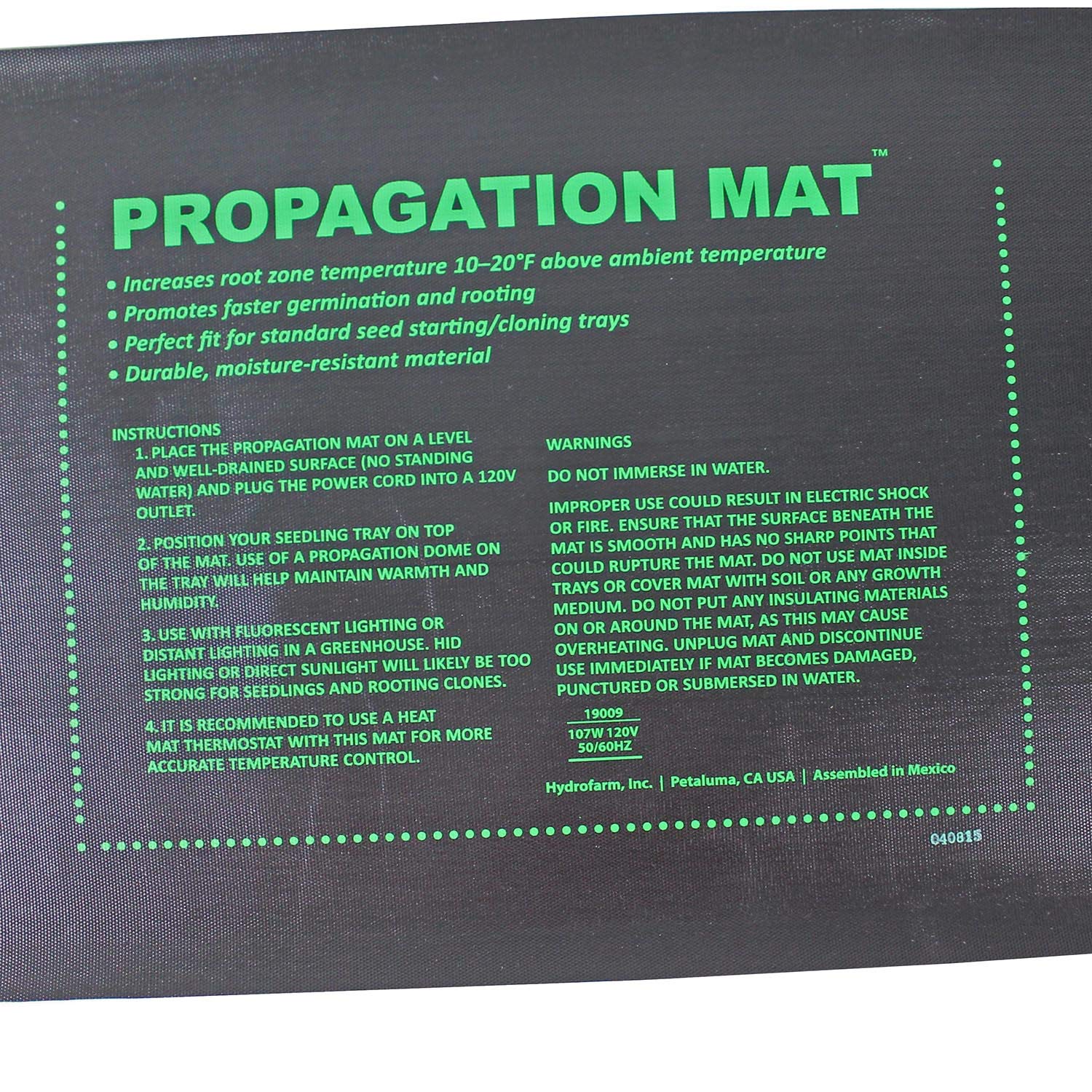 107W Hydroponic Seedling Heat Mat for Seed Starting & Propagation | 48 x 20.75 Inch | Indoor Gardening, Greenhouse & Hydroponic System Use